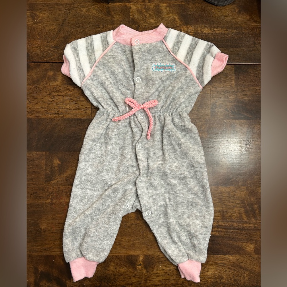 Playskool  baby 3-6 vintage terry cloth romper 90s